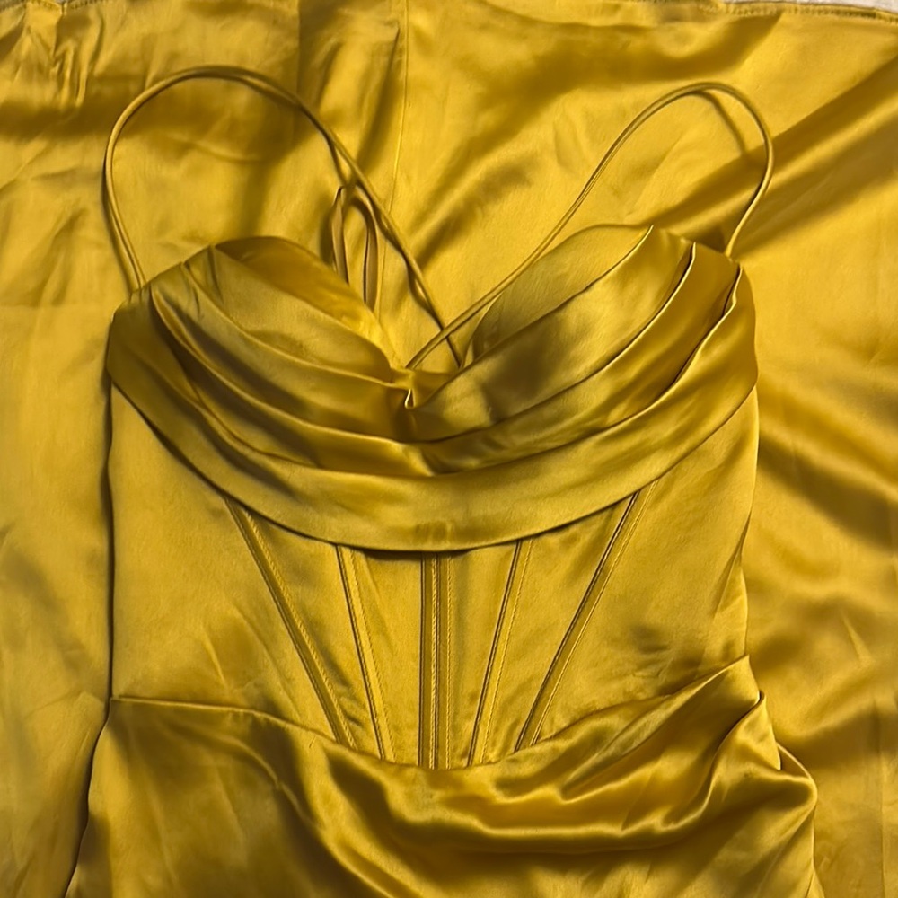 Gold Yellow Satin Dress